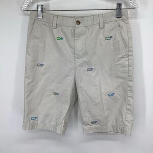 Boys Vineyard Vines Cotton Breaker Embroidered  Whale Shorts 14 stone